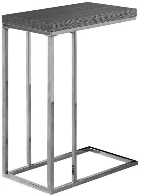 Delevan Rectangular Accent Table in Gray/Chrome by Monarch Specialties