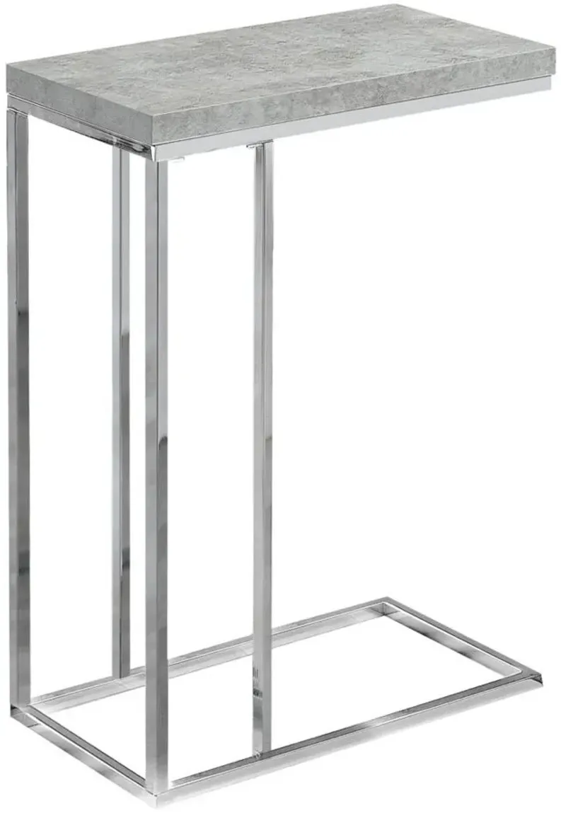 Delevan Rectangular Accent Table in Gray/Chrome by Monarch Specialties