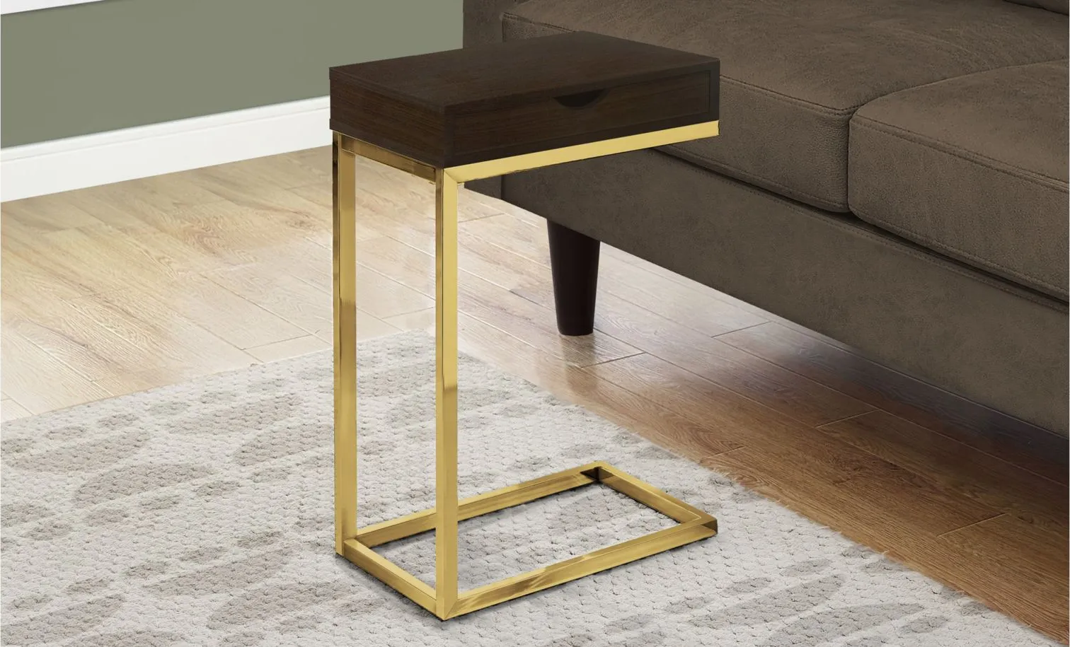 Chronicles Rectangular Accent Table in Espresso/Gold by Monarch Specialties