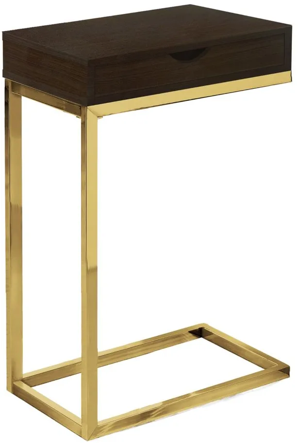 Chronicles Rectangular Accent Table in Espresso/Gold by Monarch Specialties