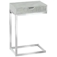 Chronicles Rectangular Accent Table in Gray/Chrome by Monarch Specialties