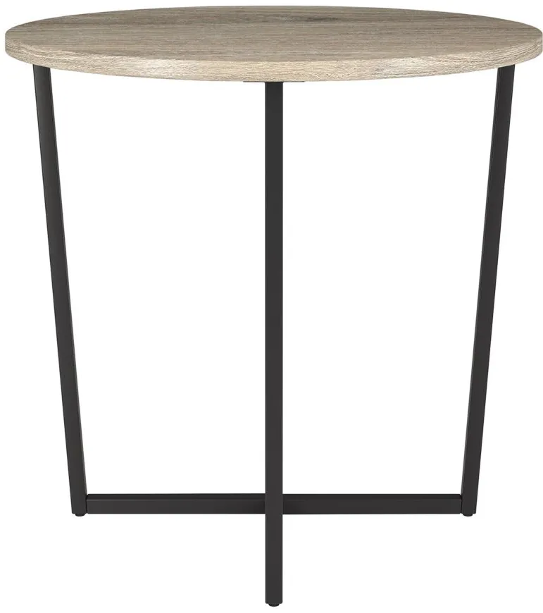Greer Side Table in Blackened Bronze/Antiqued Gray Oak by Hudson & Canal