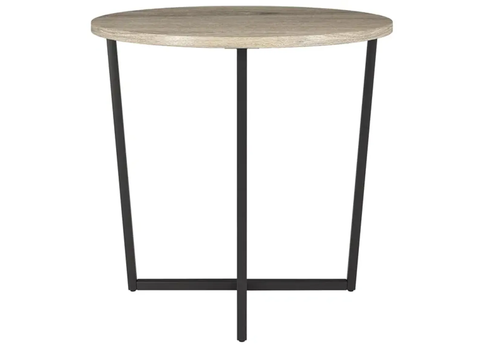 Greer Side Table in Blackened Bronze/Antiqued Gray Oak by Hudson & Canal