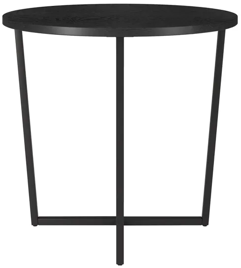 Greer Side Table in Blackened Bronze/Black Grain by Hudson & Canal