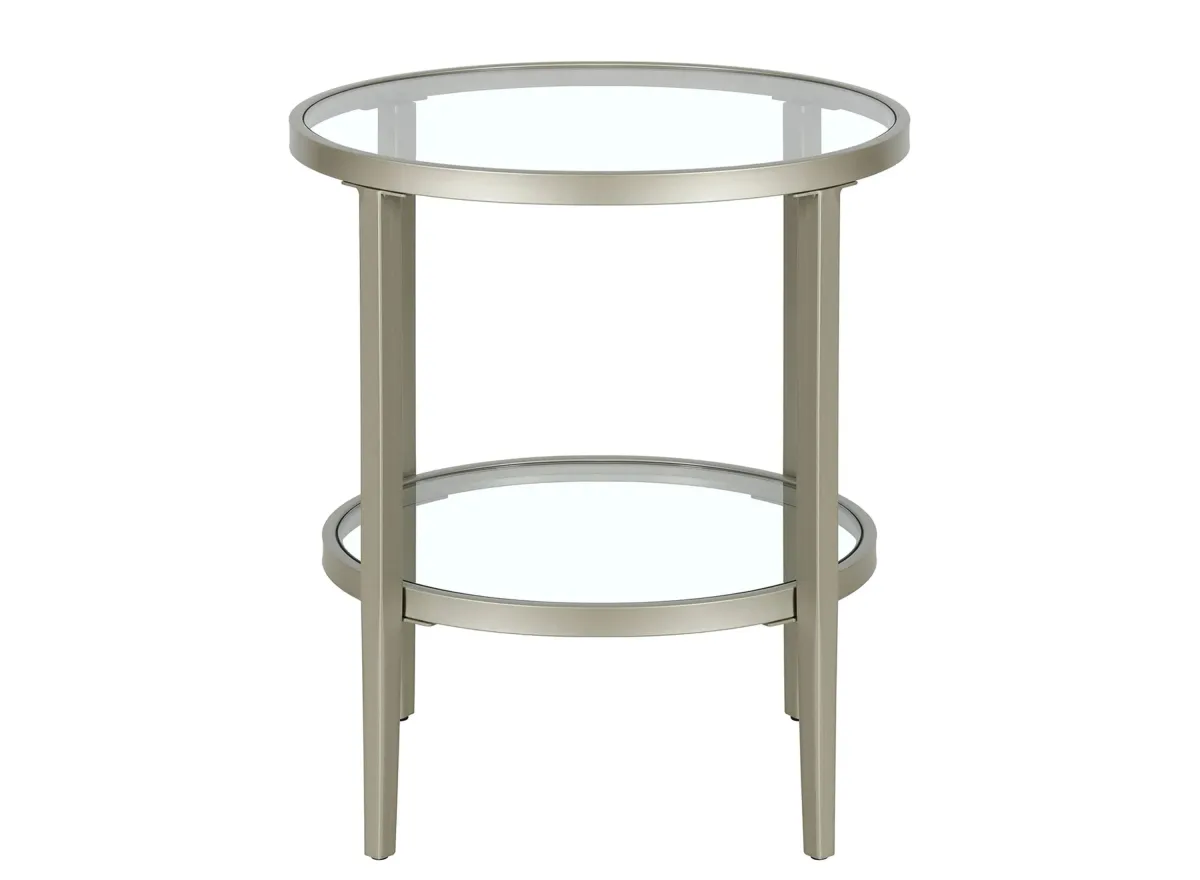 Tocher Side Table in Satin Nickel by Hudson & Canal