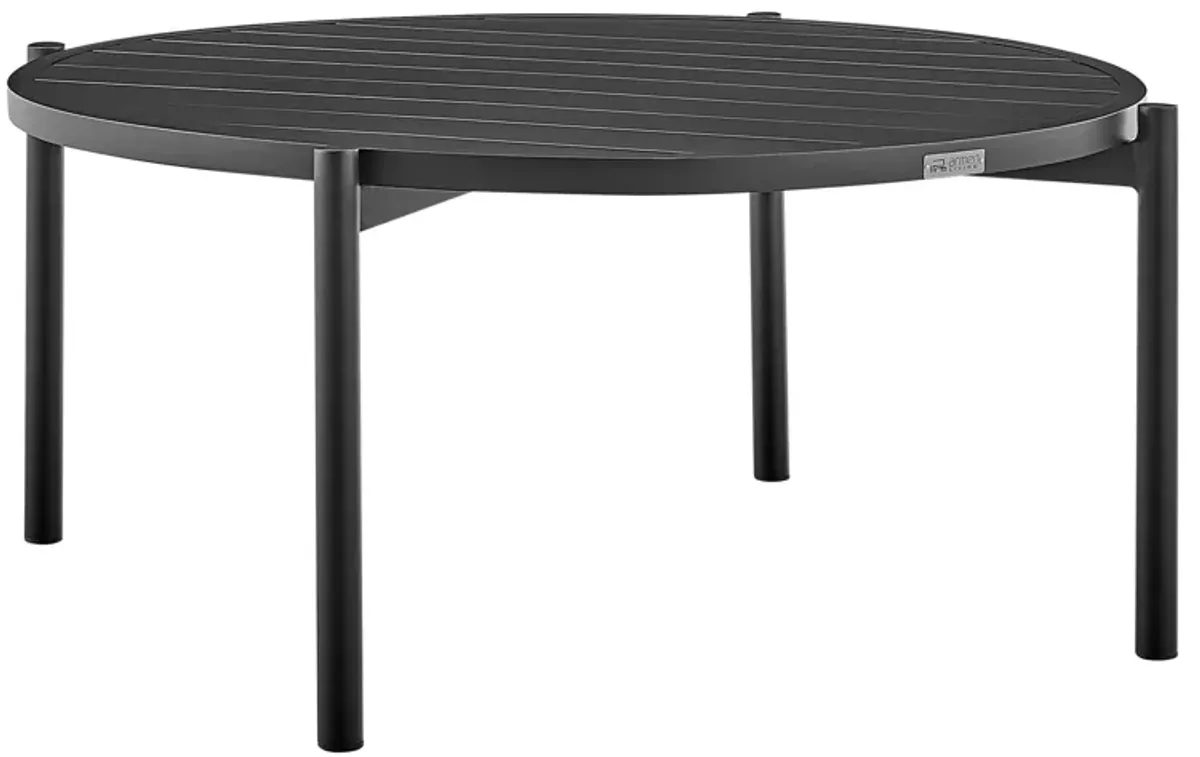 Tiffany Outdoor Round Coffee Table in Black by Armen Living