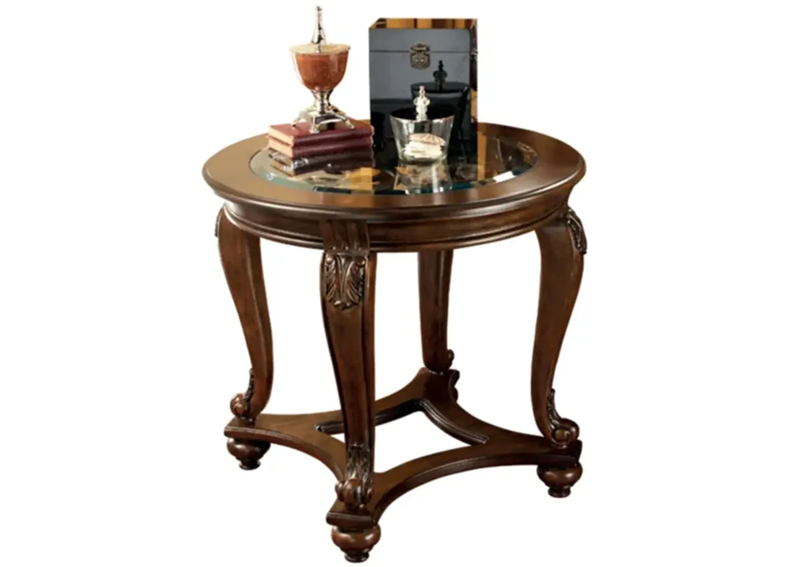 Longrock Round End Table in Dark Brown by Ashley Furniture