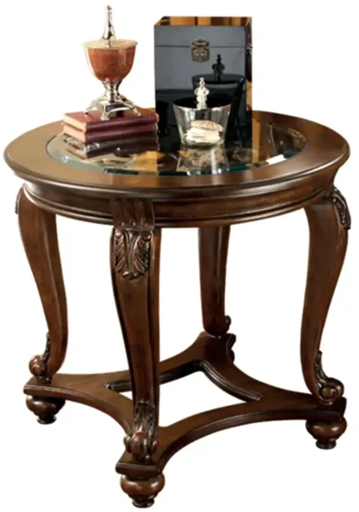 Longrock Round End Table in Dark Brown by Ashley Furniture