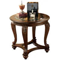 Longrock Round End Table in Dark Brown by Ashley Furniture