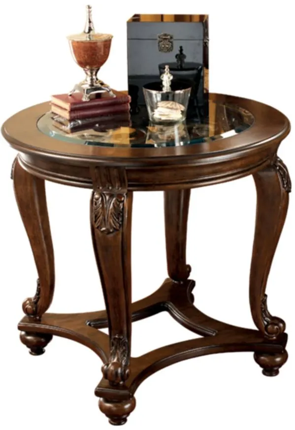Longrock Round End Table in Dark Brown by Ashley Furniture