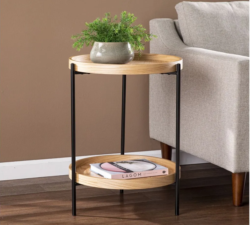 Cantwell Round End Table in Natural by SEI Furniture