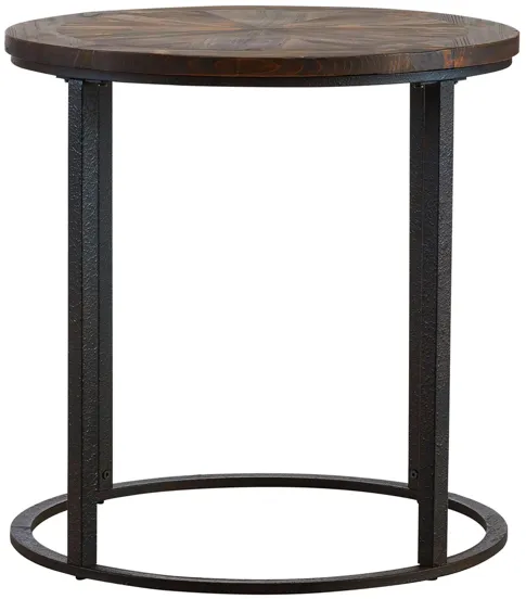 Champaign Reclaimed Wood Round End Table in Natural by SEI Furniture