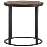 Champaign Reclaimed Wood Round End Table in Natural by SEI Furniture