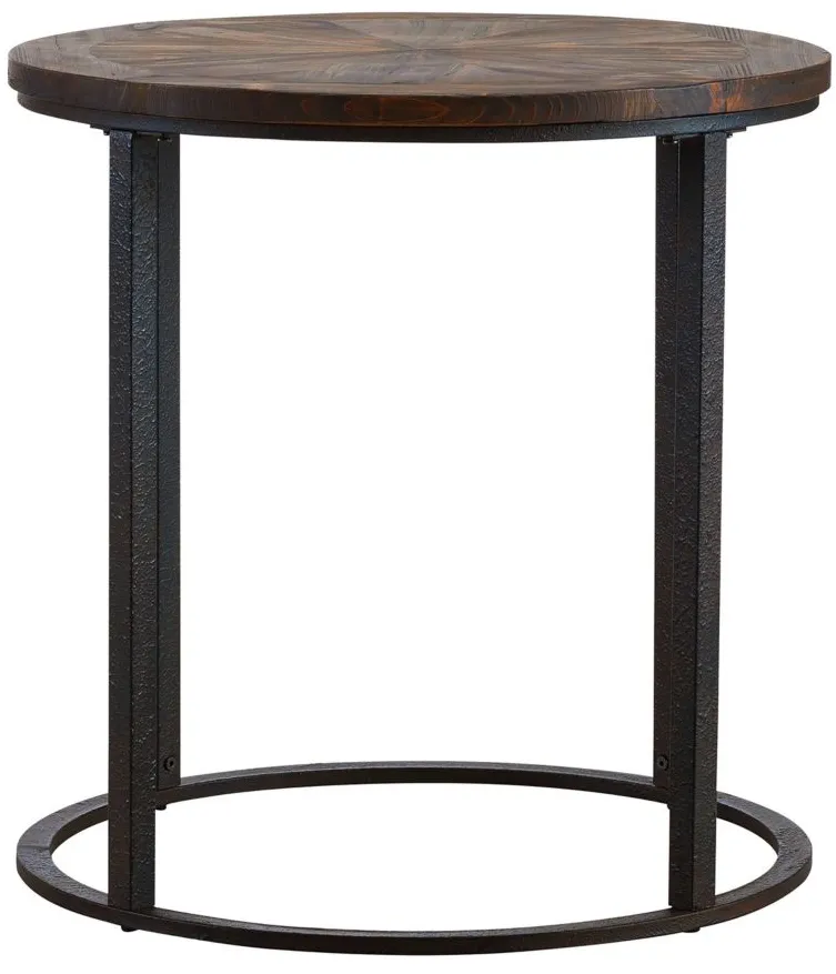 Champaign Reclaimed Wood Round End Table in Natural by SEI Furniture