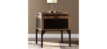 Ventnor Travel Trunk End Table in Black by SEI Furniture
