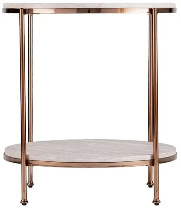 Ashburton Round Faux Marble End Table