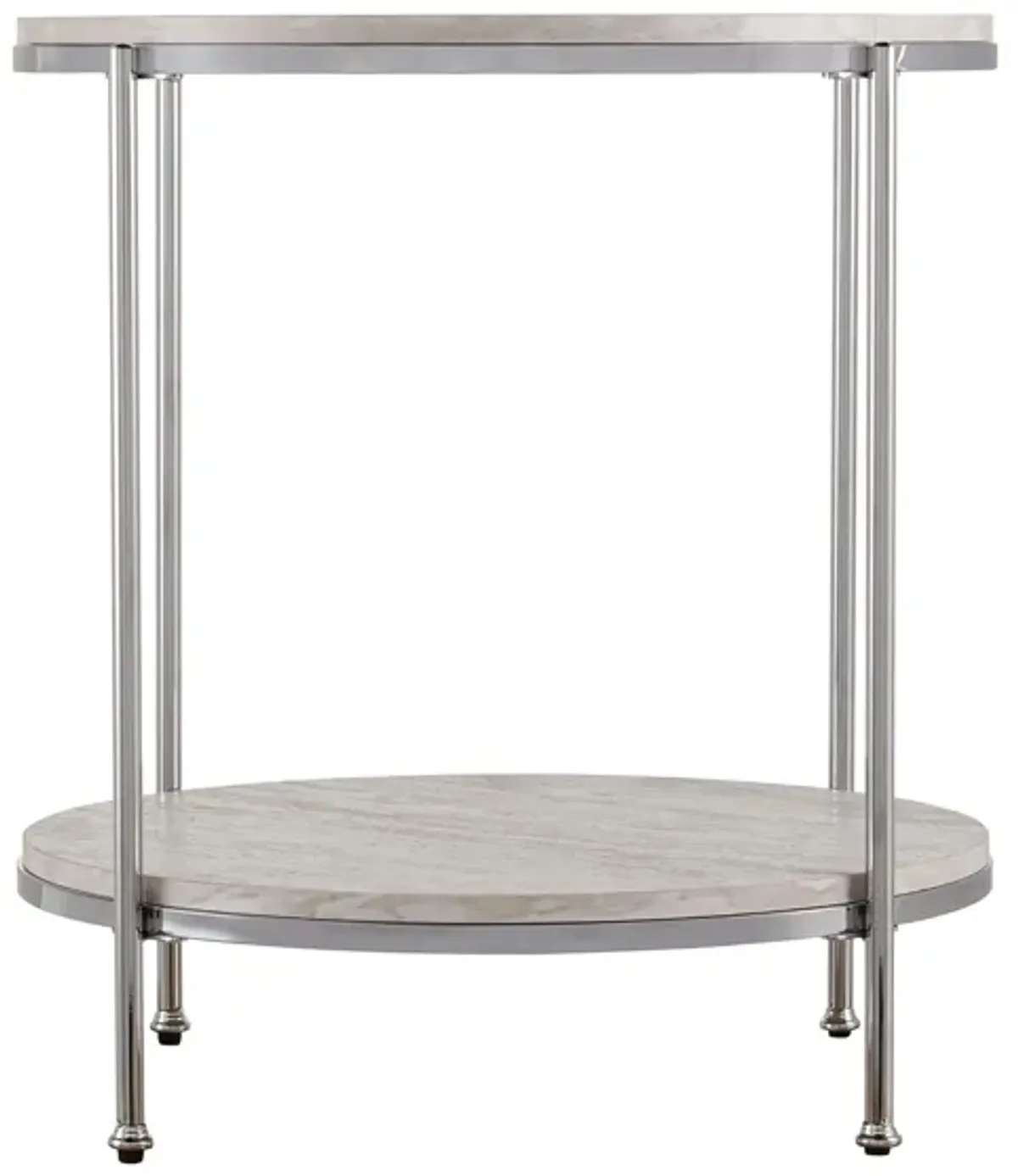 Cagney Round Faux Marble End Table