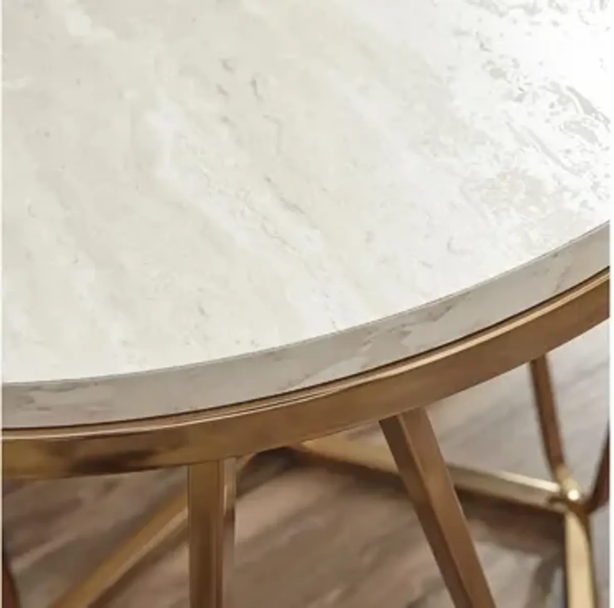 Bideford Round Faux Marble End Table