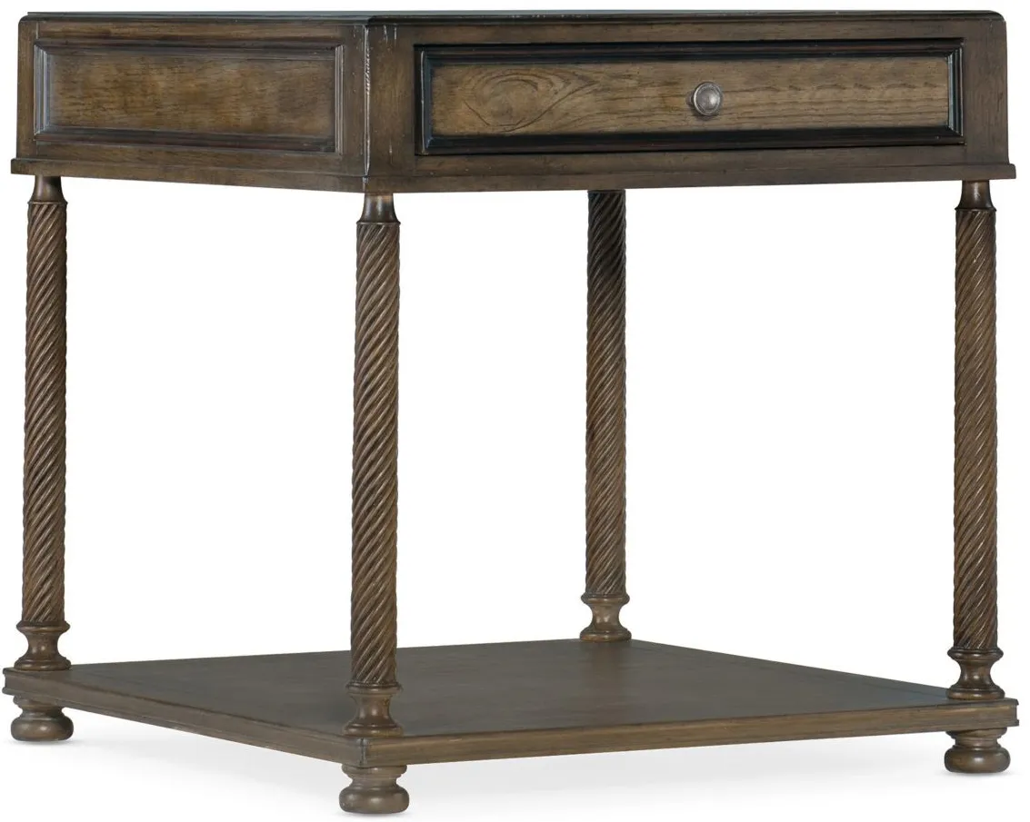 Vera Cruz Rectangular End Table in Brown by Hooker Furniture