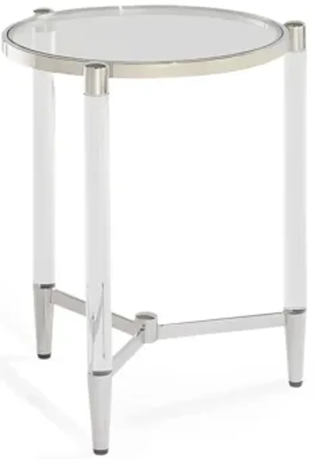 Marilyn Glass Top and Steel Base Round End Table