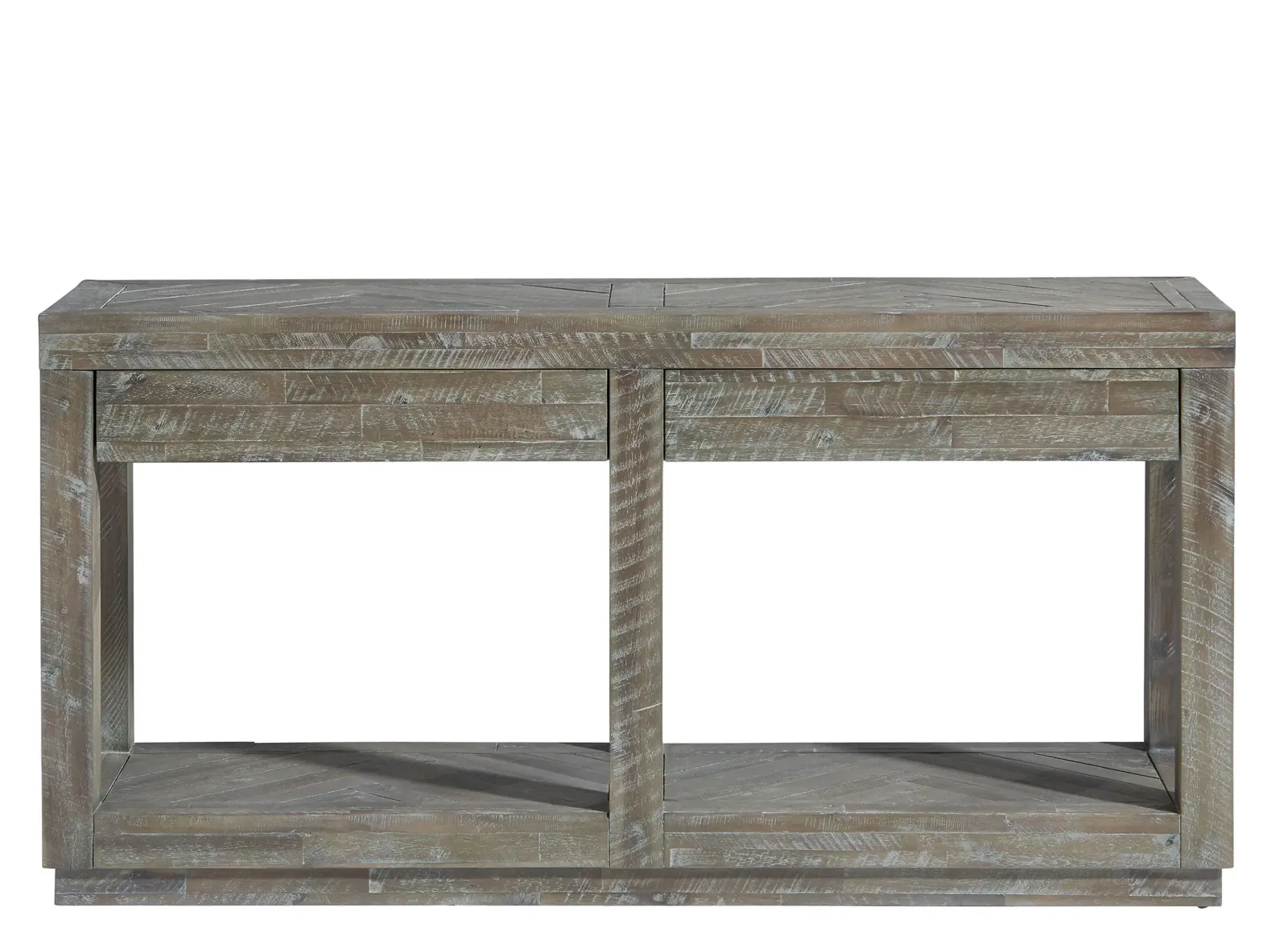 Herringbone Solid Wood Two Drawer Console