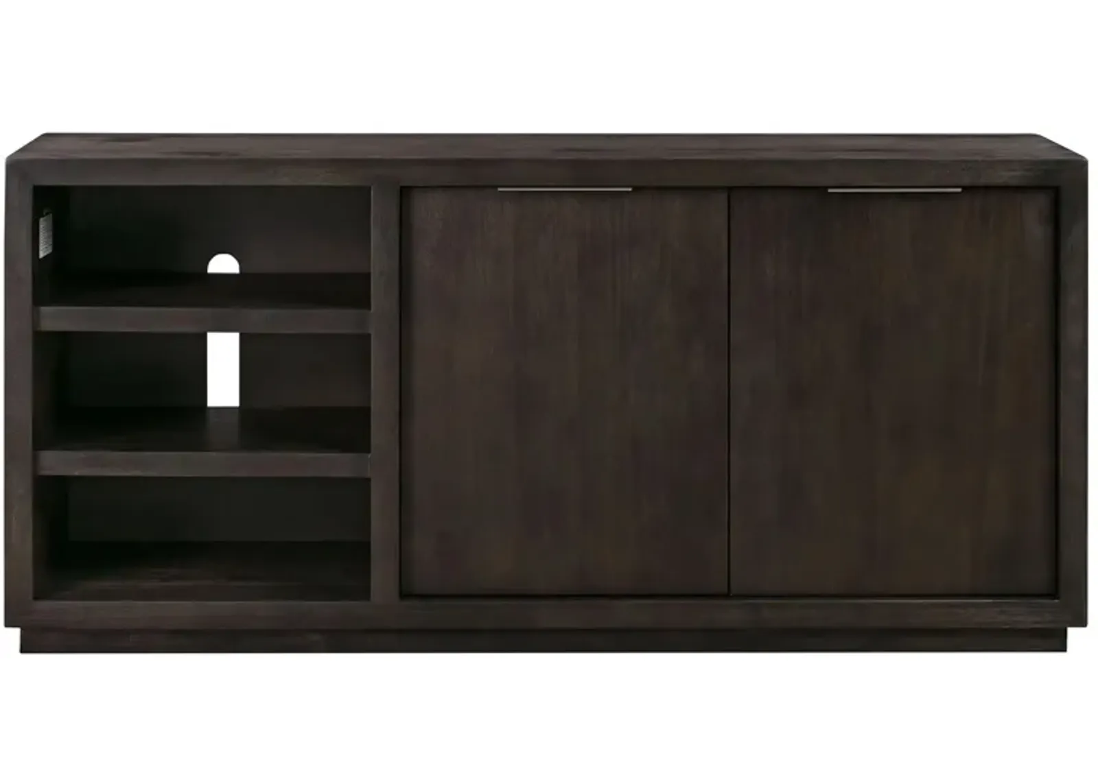 Oxford Solid Wood 64" Media Console in Black Drifted Oak by Bellanest