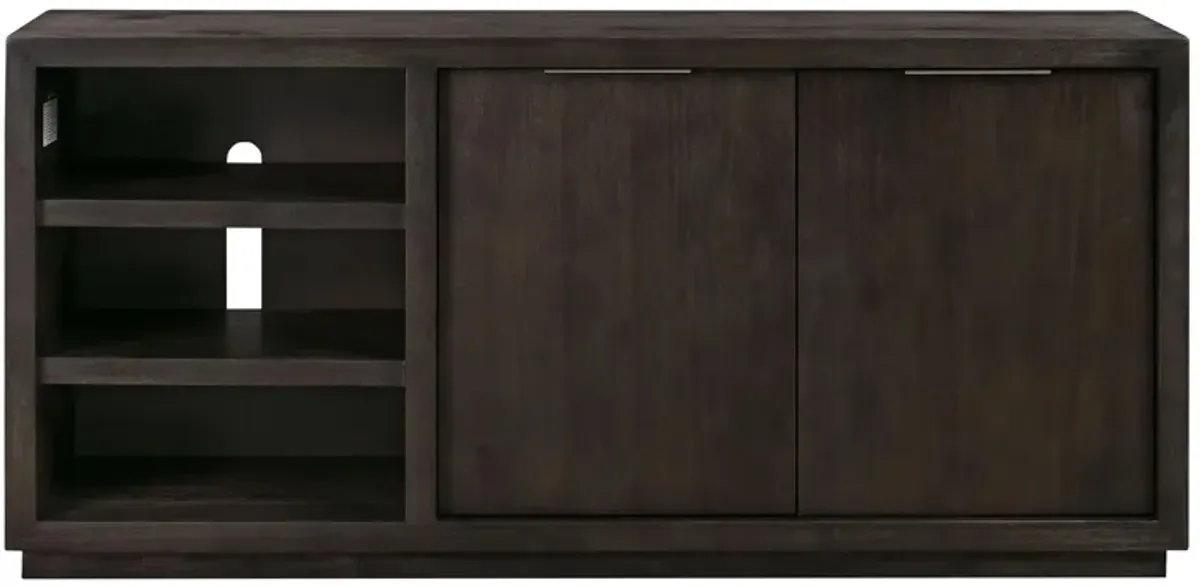 Oxford Solid Wood 64" Media Console in Black Drifted Oak by Bellanest