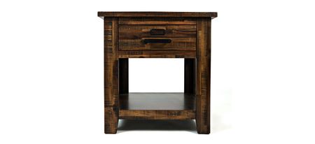 Cannon Valley Square End Table in Distressed Natural by Jofran