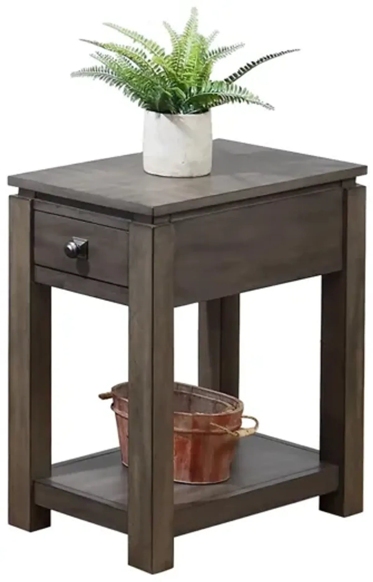 Eastlane Rectangular Narrow End Table in Weathered Gray by Sunset Trading