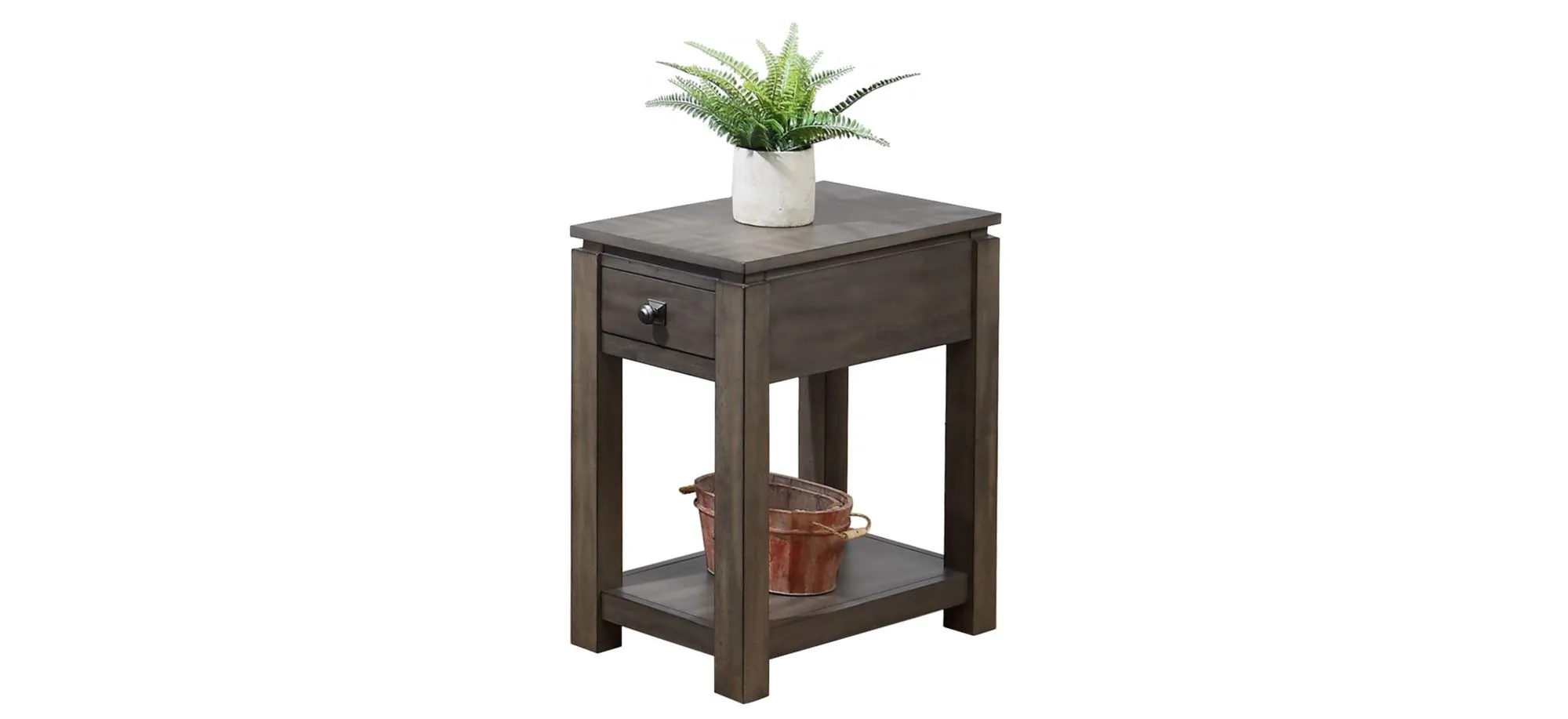 Eastlane Rectangular Narrow End Table in Weathered Gray by Sunset Trading