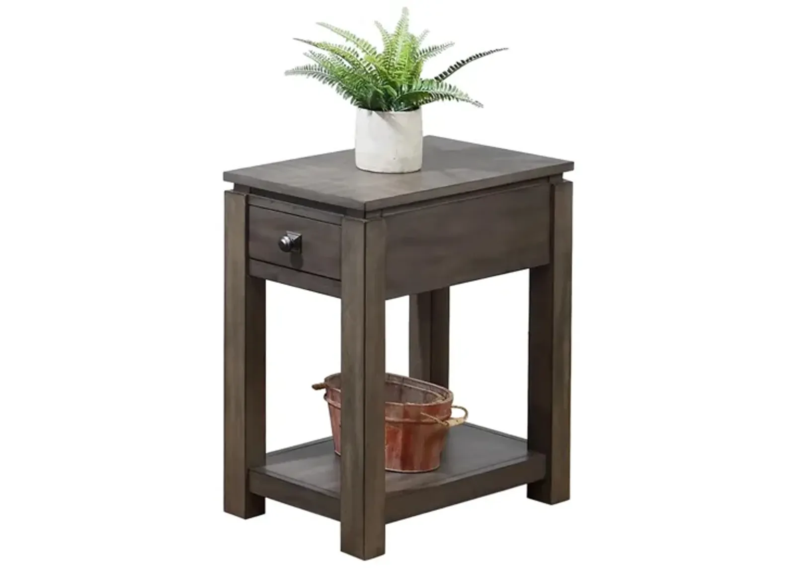 Eastlane Rectangular Narrow End Table in Weathered Gray by Sunset Trading