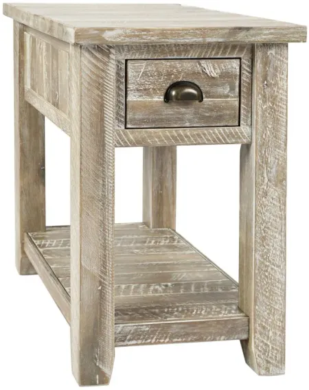 Artisan's Craft Rectangular Chairside Table in Washed Gray by Jofran
