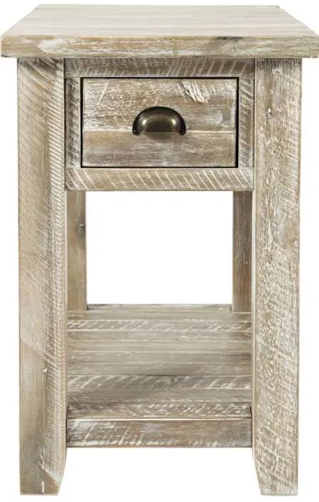 Artisan's Craft Rectangular Chairside Table in Washed Gray by Jofran