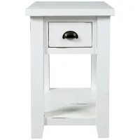 Artisan's Craft Rectangular Chairside Table in Weathered White by Jofran