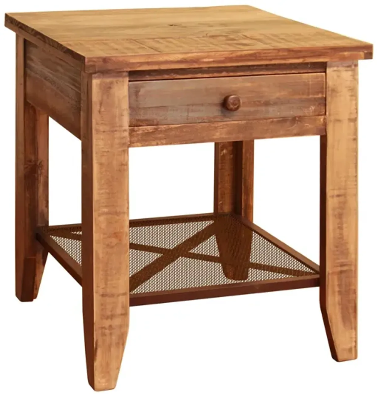 Antique Square End Table in Antique Distressed by International Furniture Direct