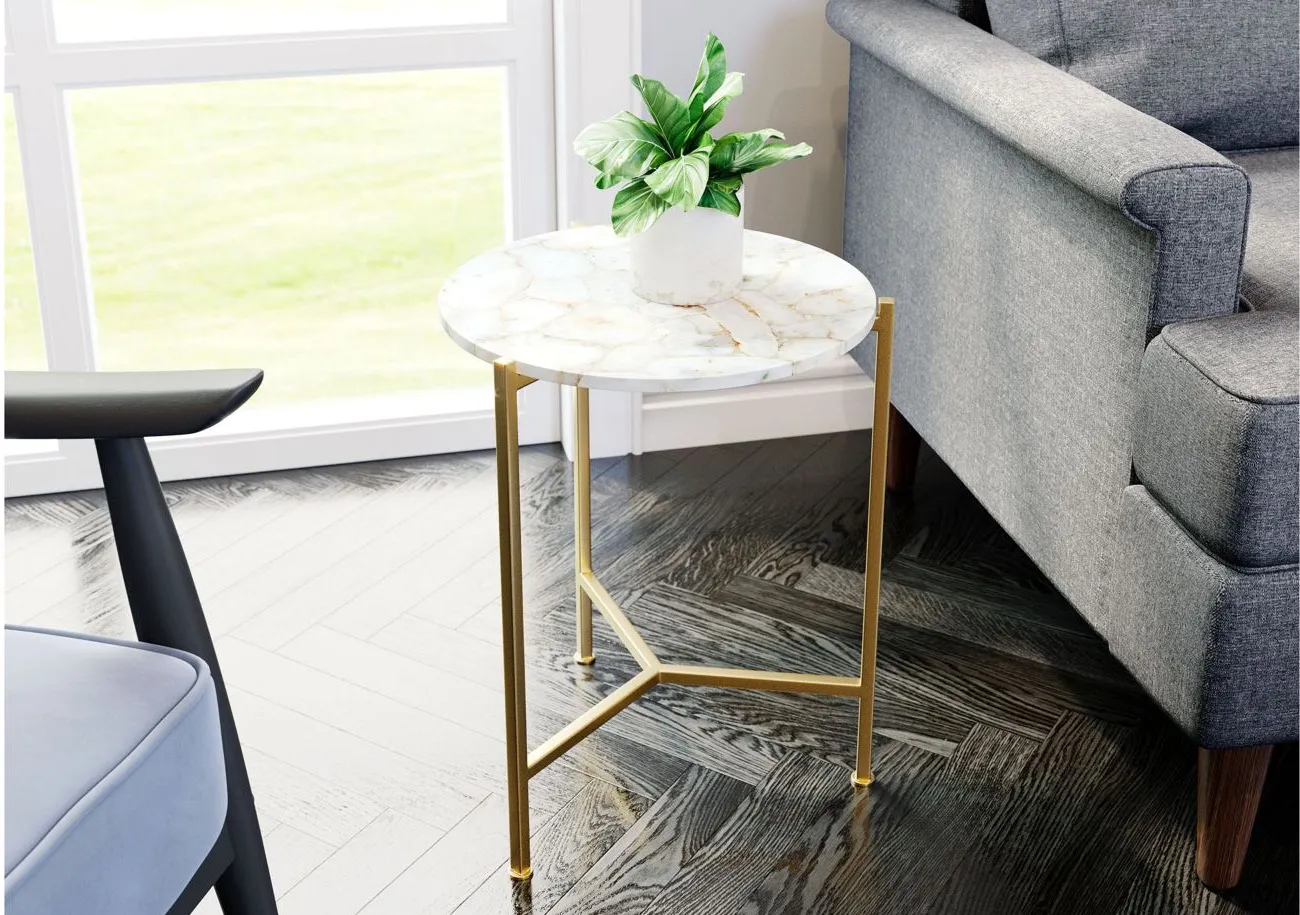 Haru Side Table in White by Zuo Modern