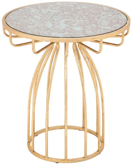 Silo Side Table Mirror in Gold by Zuo Modern