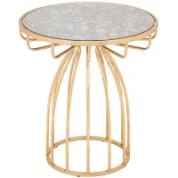 Silo Side Table Mirror in Gold by Zuo Modern