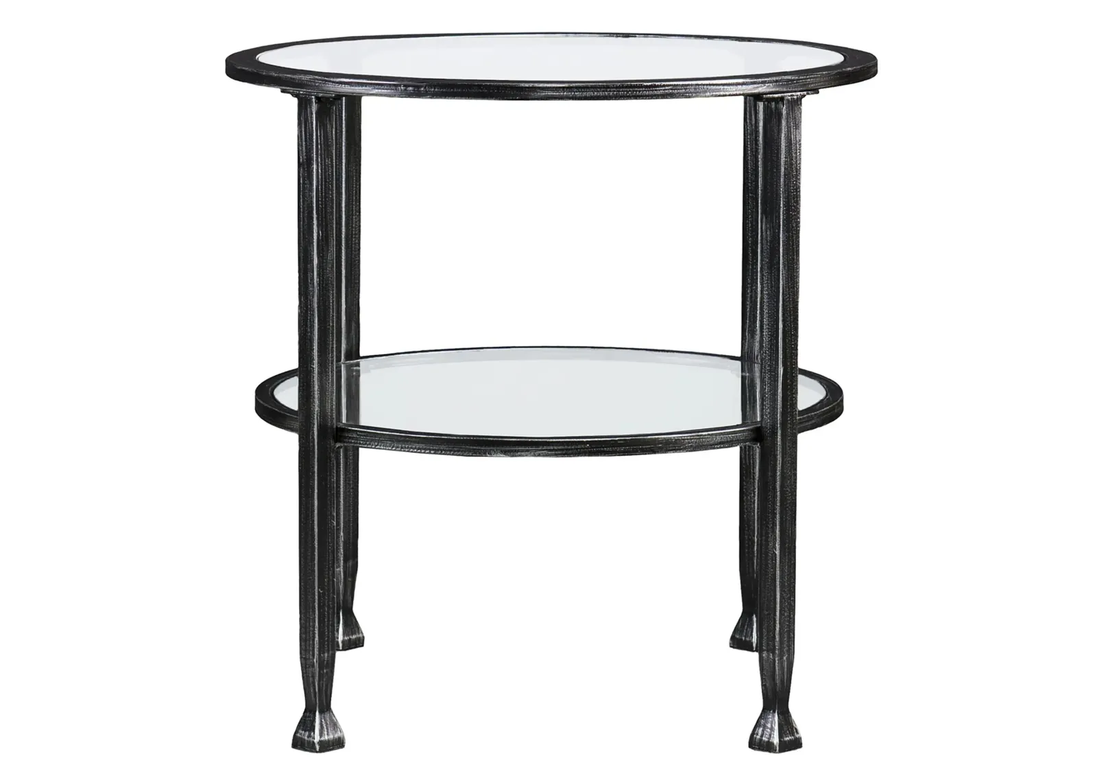 Bexley Metal/Glass Round End Table in Black by SEI Furniture