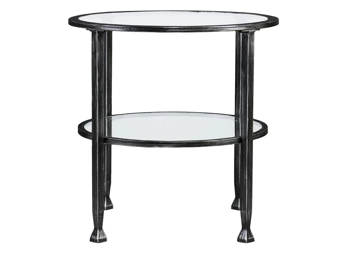 Bexley Metal/Glass Round End Table in Black by SEI Furniture