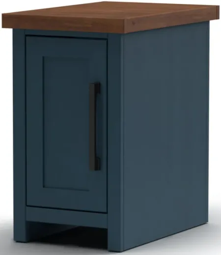 Nantucket ChairsideTable in Blue Denim and Whiskey by Legends Furniture