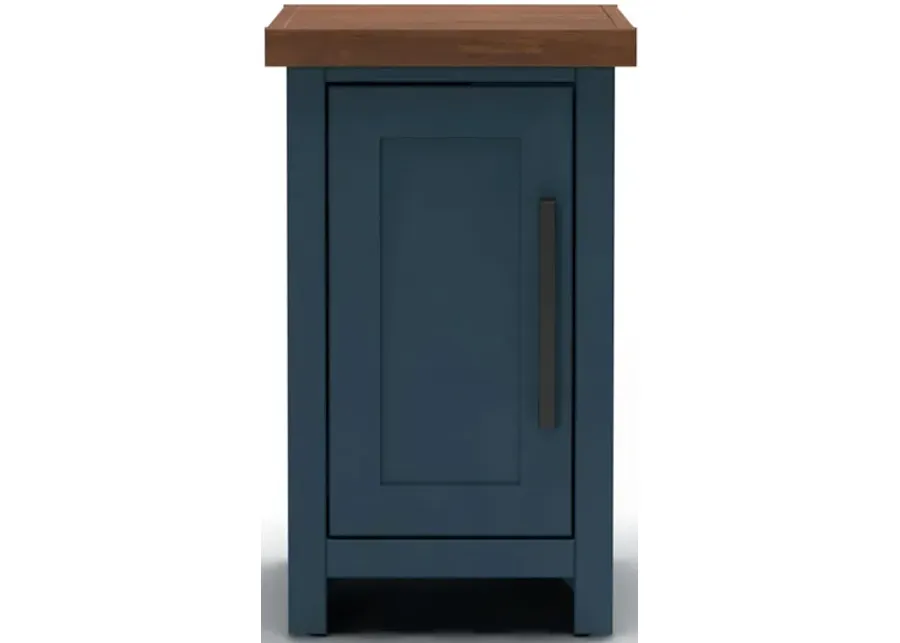 Nantucket ChairsideTable in Blue Denim and Whiskey by Legends Furniture