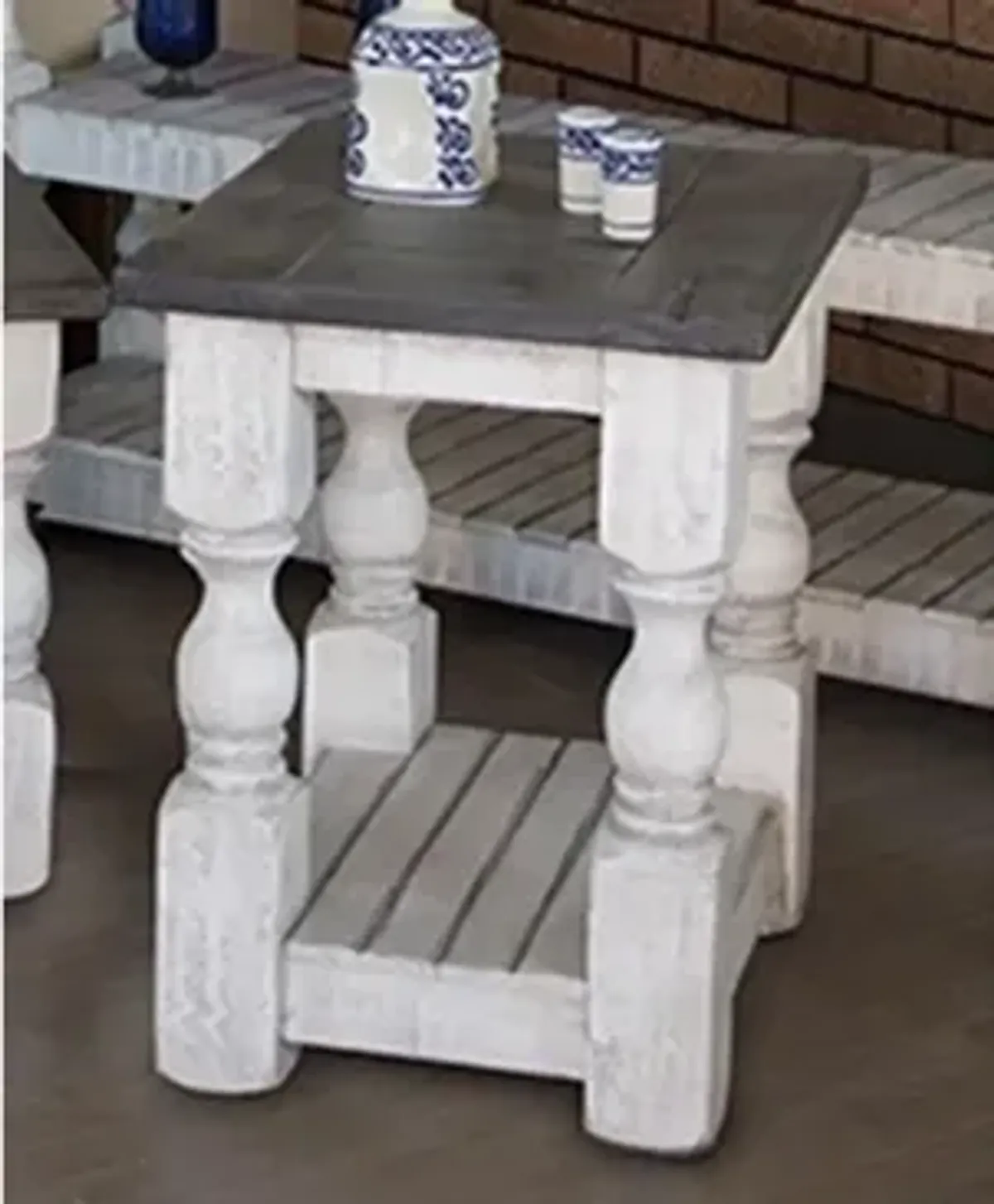 Stone Rectangular Chairside Table
