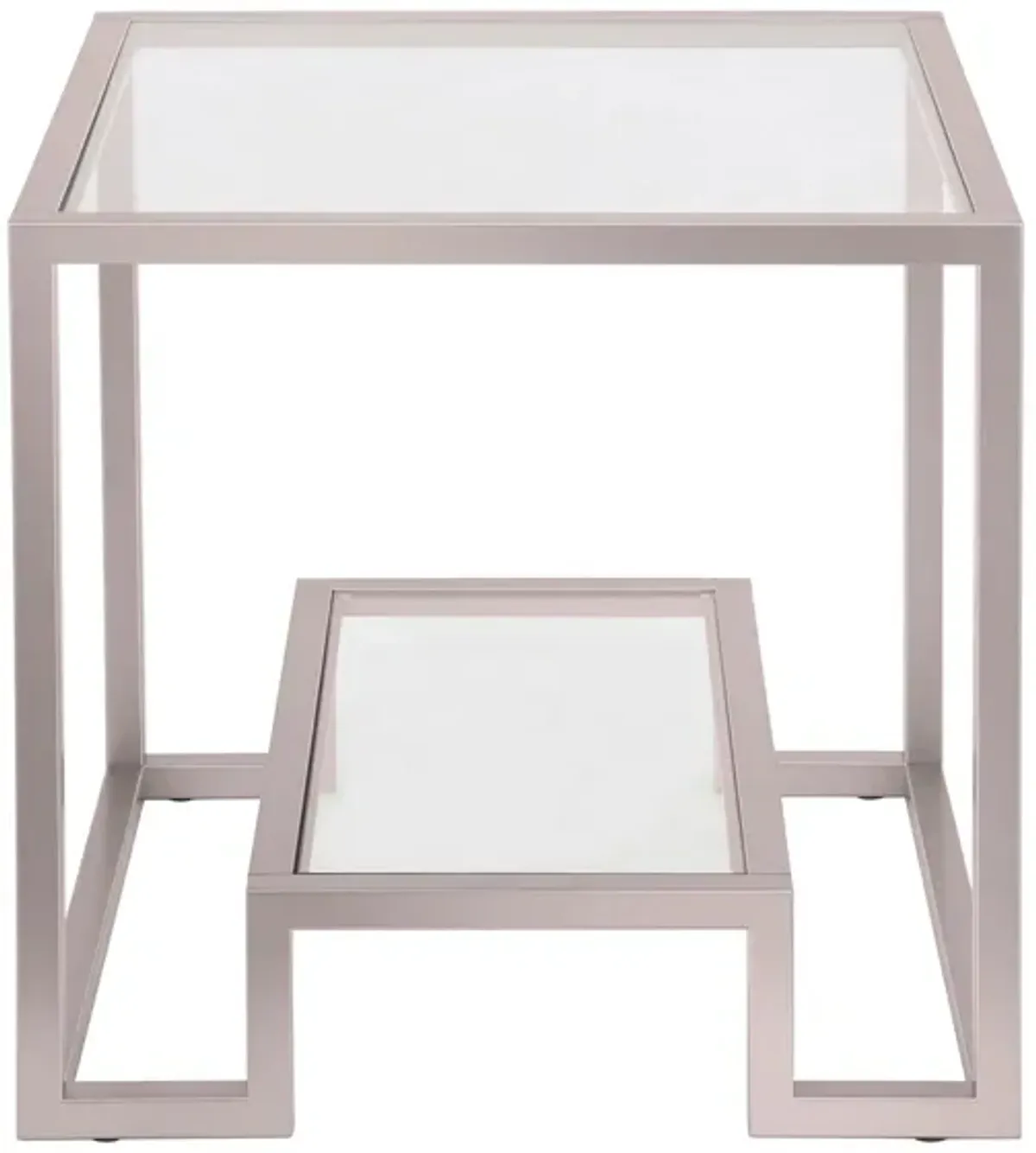 Vicky Square Side Table in Satin Nickel by Hudson & Canal