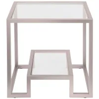 Vicky Square Side Table in Satin Nickel by Hudson & Canal