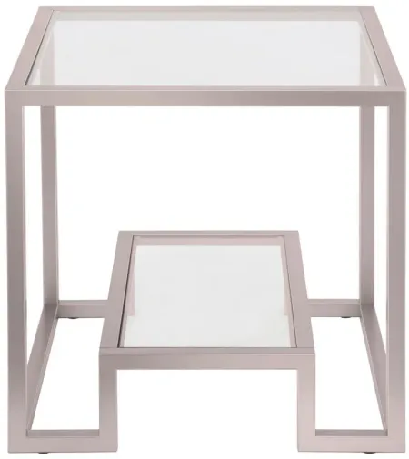 Vicky Square Side Table in Satin Nickel by Hudson & Canal