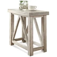 Aberdeen Rectangular Chairside Table in Weathered Worn White by Riverside Furniture