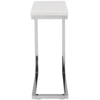 Sabrina Chairside Table in Chrome; White by Steve Silver Co.