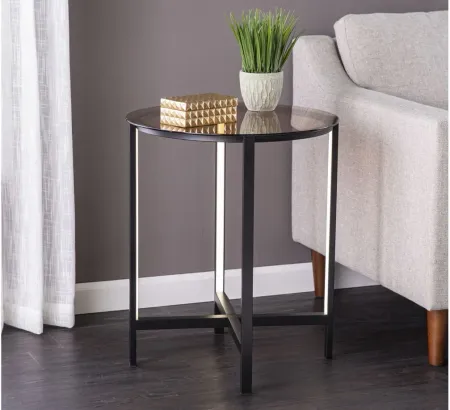 Surbiton Round Led End Table in Black by SEI Furniture