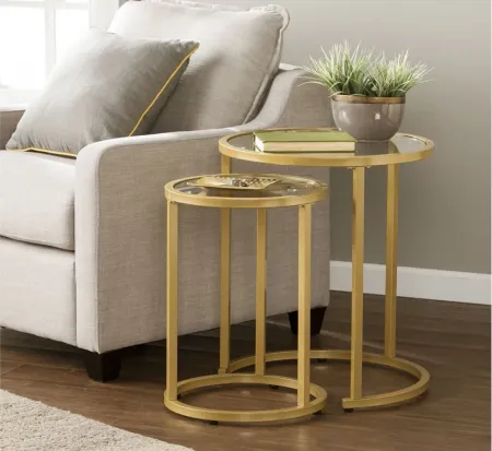 Harrison 2Pc Nesting Side Table Set in Gold by SEI Furniture